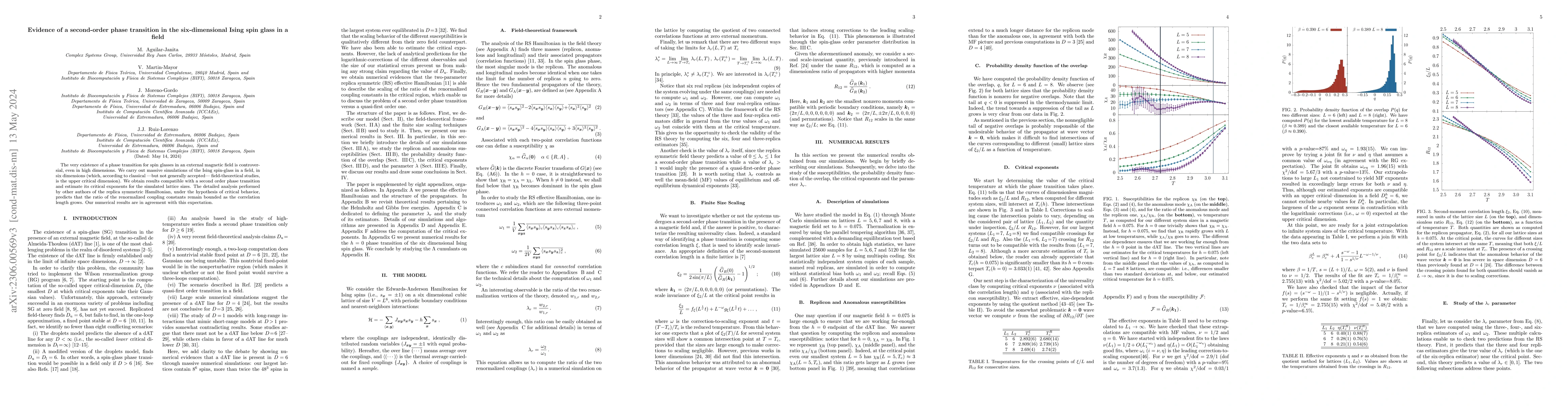 Thumbnail for Evidence of a second-order phase transition in the six-dimensional Ising
  spin glass in a field