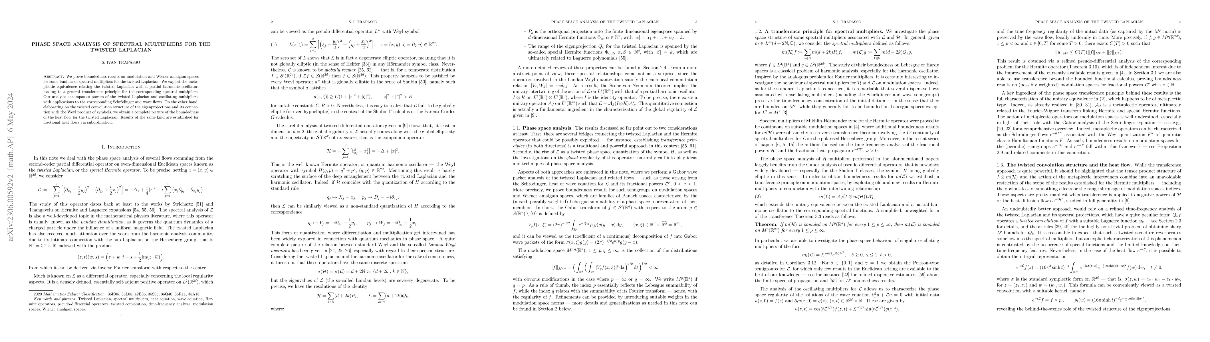 Thumbnail for Phase space analysis of spectral multipliers for the twisted Laplacian