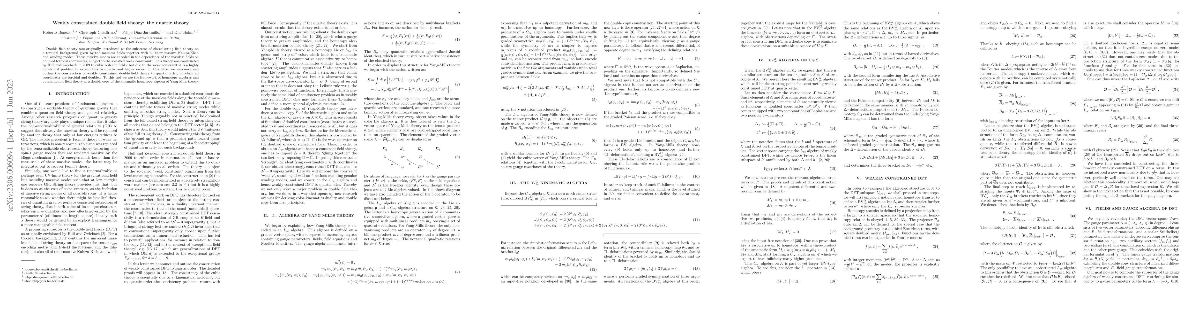 Thumbnail for Weakly constrained double field theory: the quartic theory