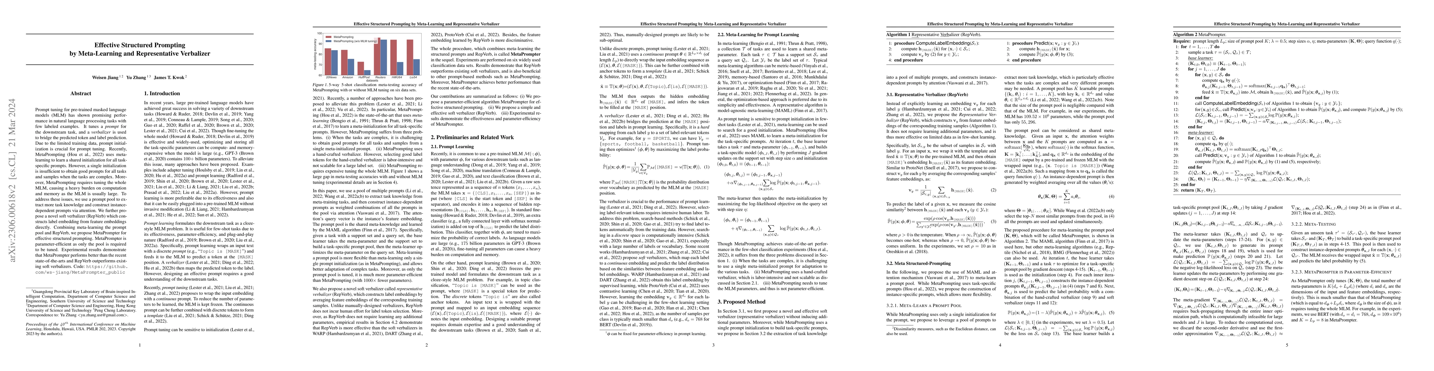 Thumbnail for Effective Structured Prompting by Meta-Learning and Representative
  Verbalizer