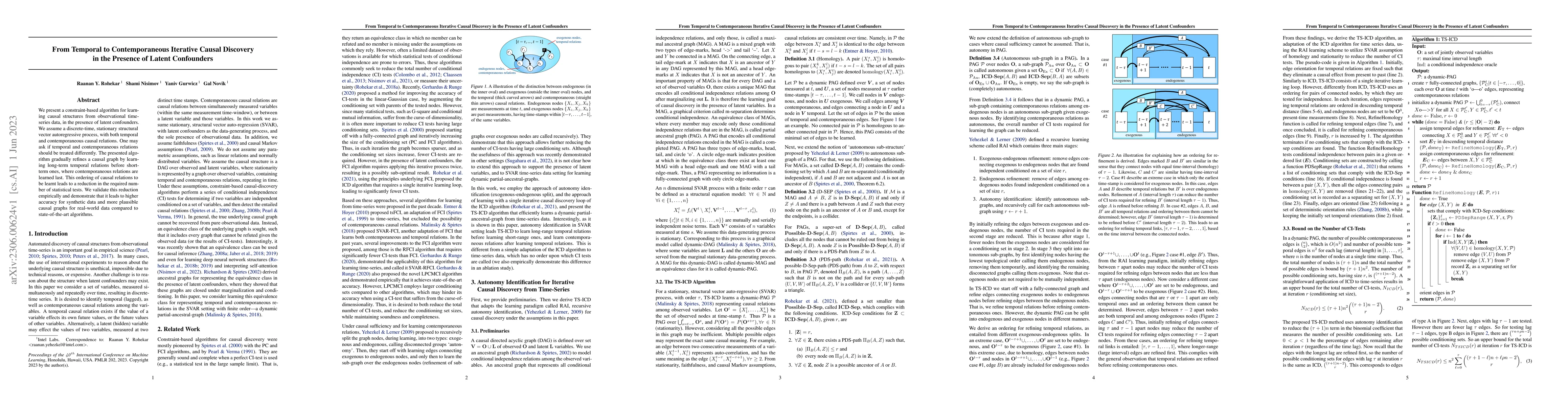 Thumbnail for From Temporal to Contemporaneous Iterative Causal Discovery in the
  Presence of Latent Confounders