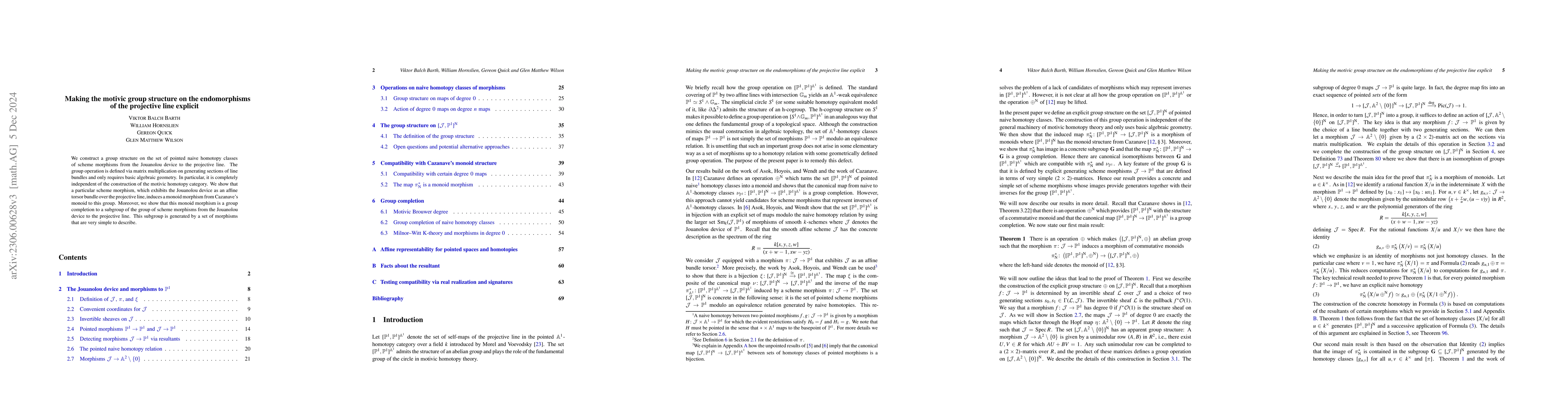 Thumbnail for Making the motivic group structure on the endomorphisms of the
  projective line explicit