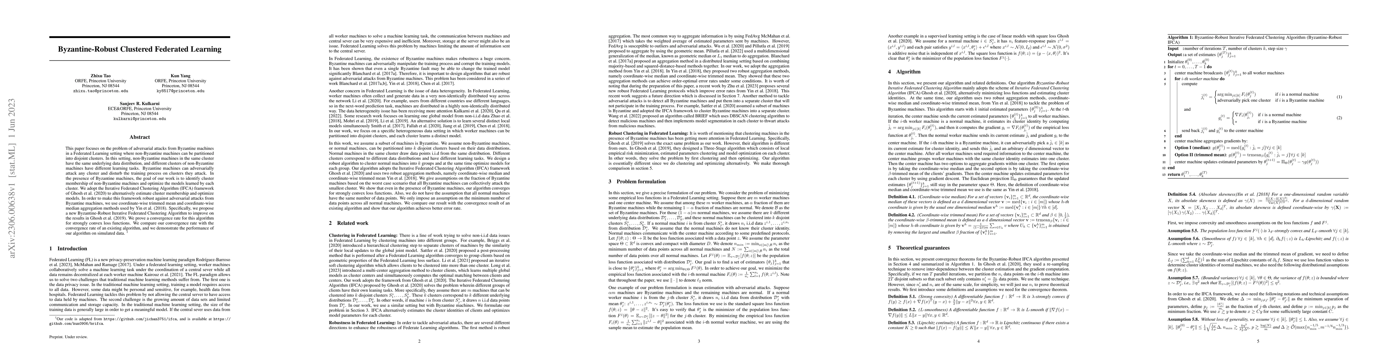 Thumbnail for Byzantine-Robust Clustered Federated Learning