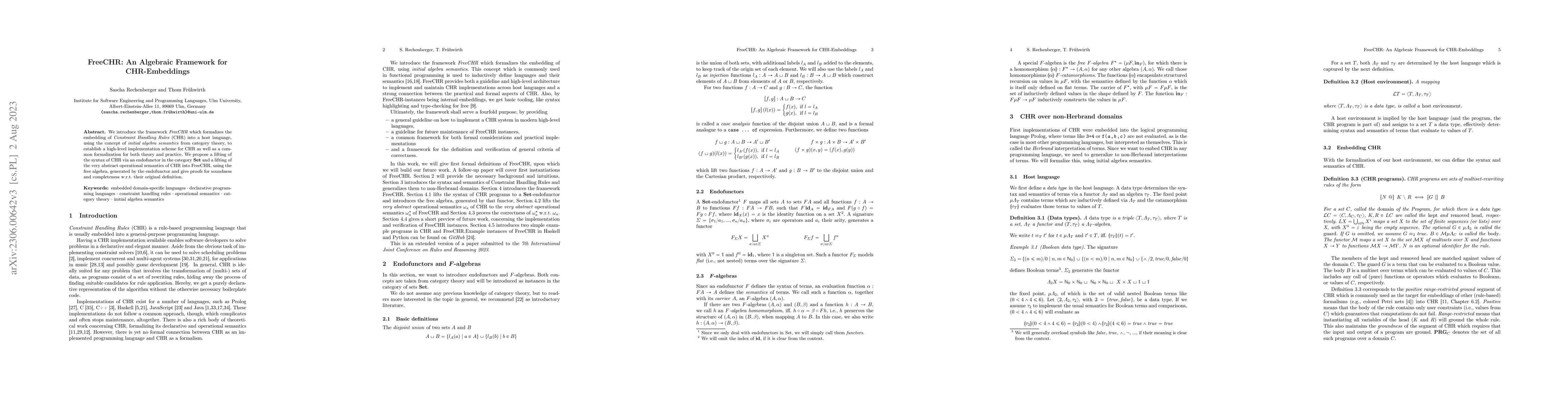 Thumbnail for FreeCHR: An Algebraic Framework for CHR-Embeddings
