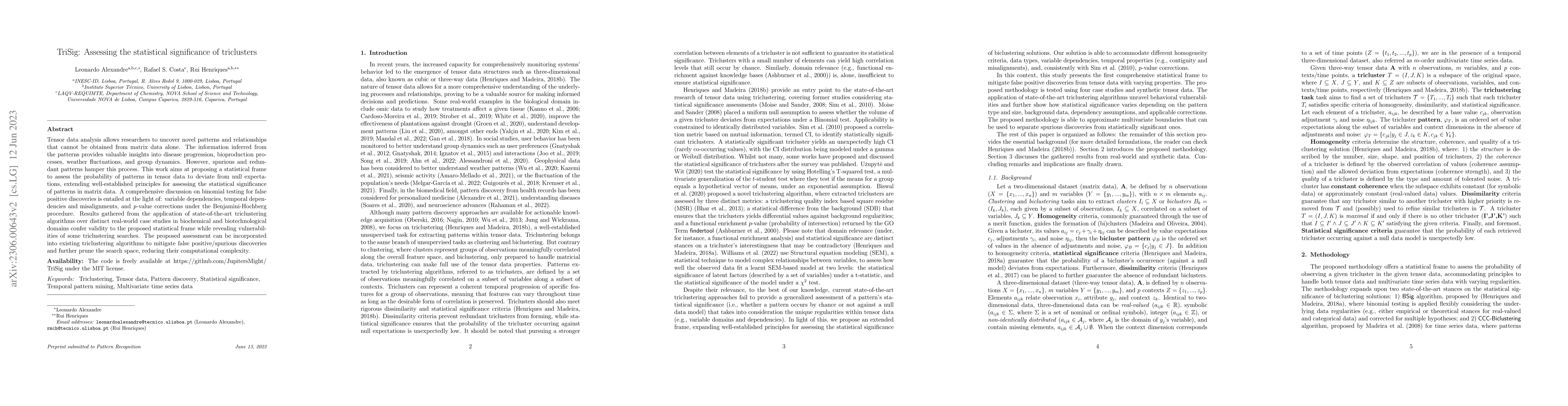 Thumbnail for TriSig: Assessing the statistical significance of triclusters