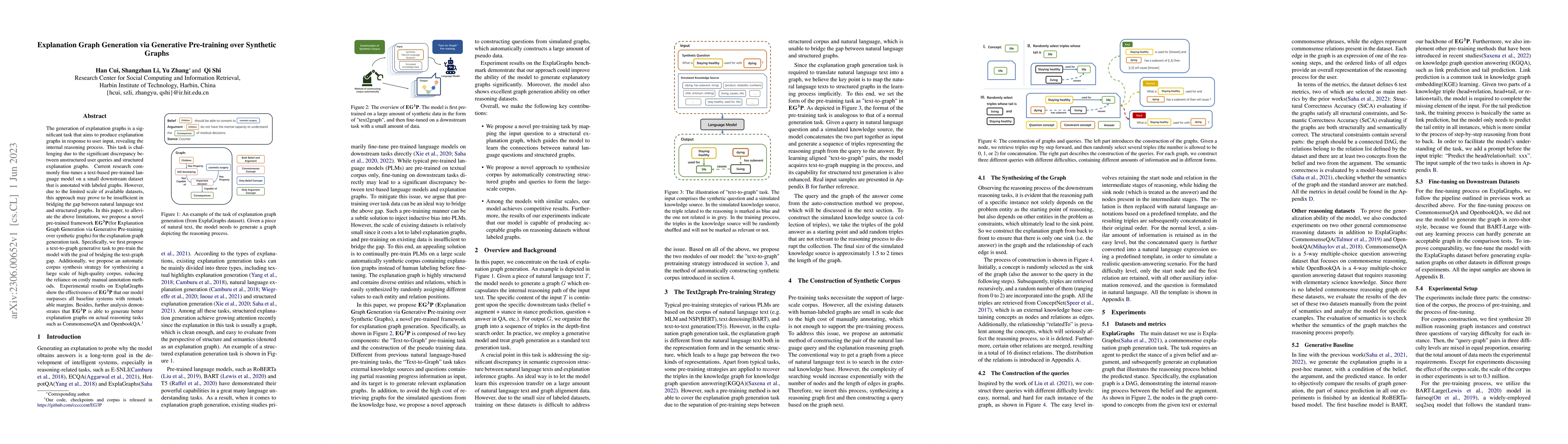 Thumbnail for Explanation Graph Generation via Generative Pre-training over Synthetic
  Graphs