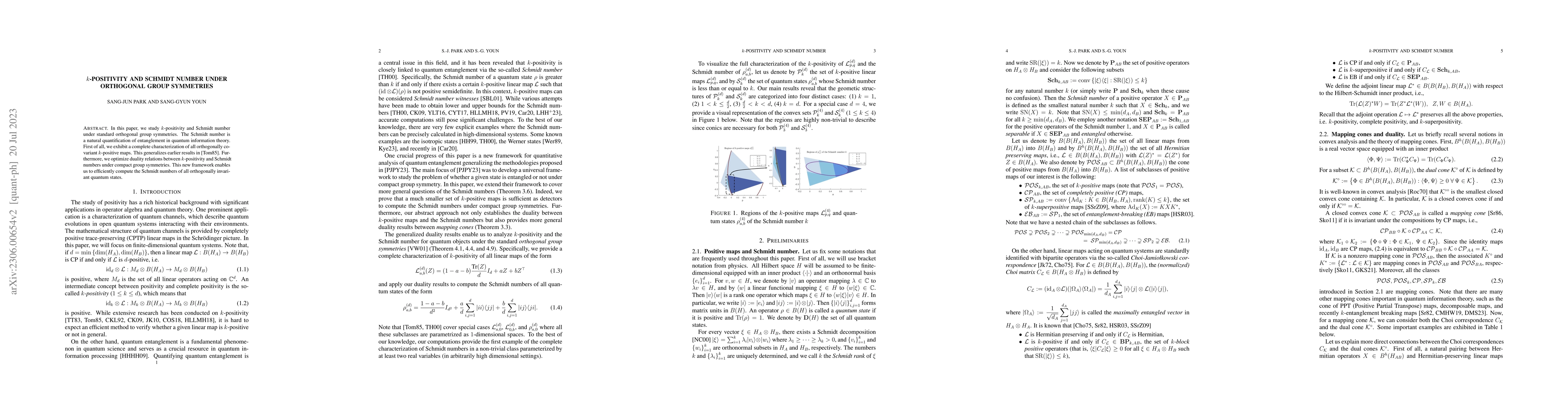 Thumbnail for $k$-positivity and Schmidt number under orthogonal group symmetries