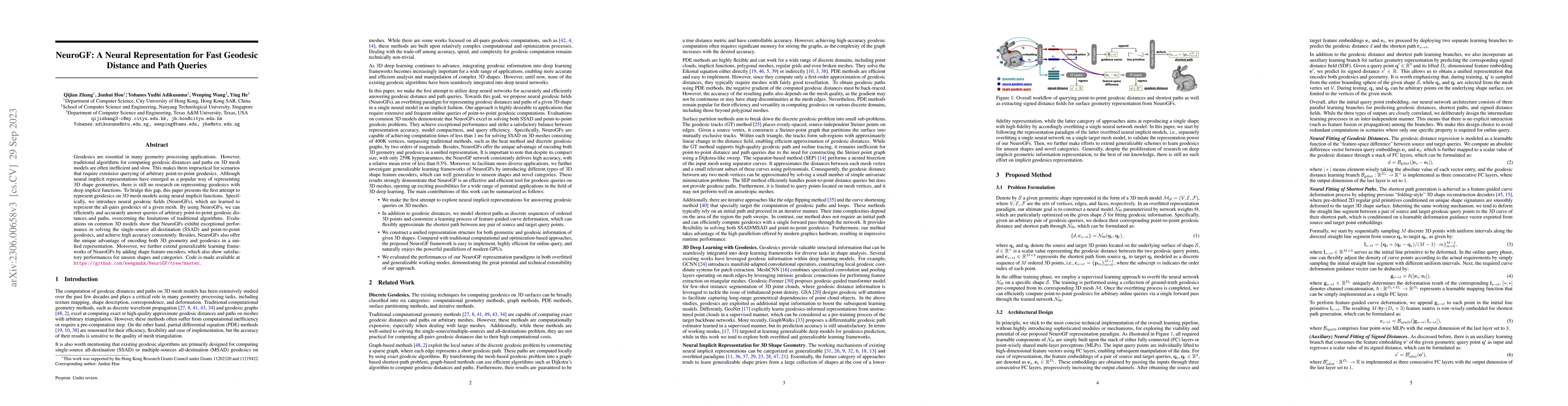 Thumbnail for NeuroGF: A Neural Representation for Fast Geodesic Distance and Path
  Queries