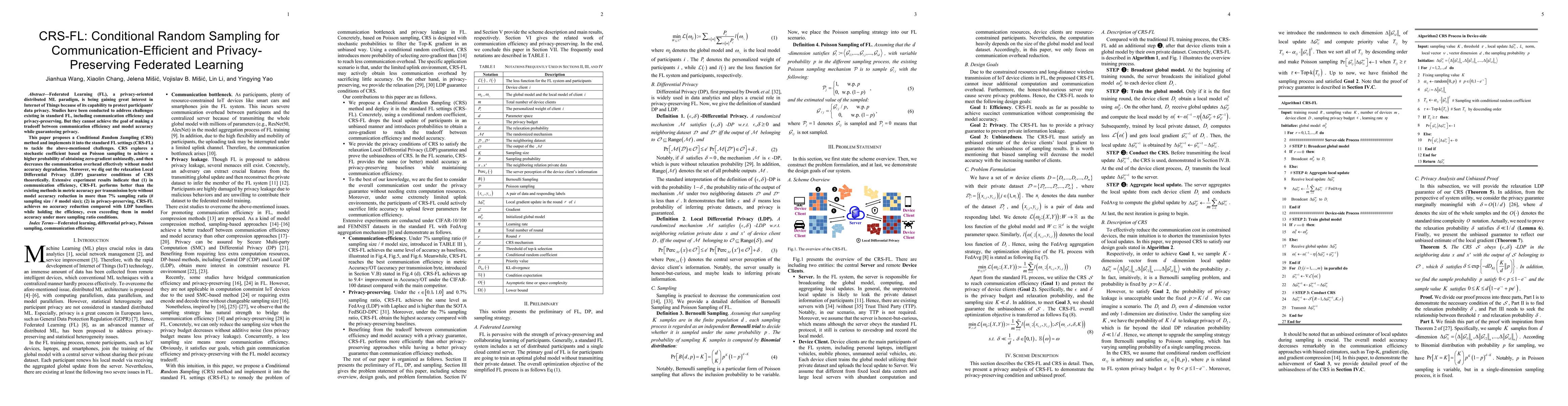 Thumbnail for CRS-FL: Conditional Random Sampling for Communication-Efficient and
  Privacy-Preserving Federated Learning