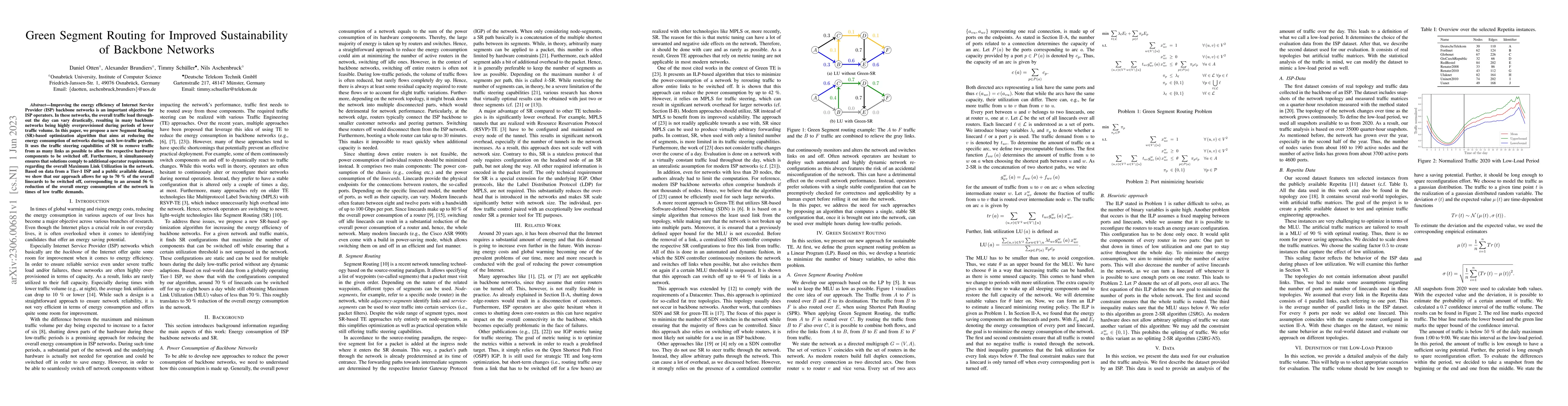 Thumbnail for Green Segment Routing for Improved Sustainability of Backbone Networks