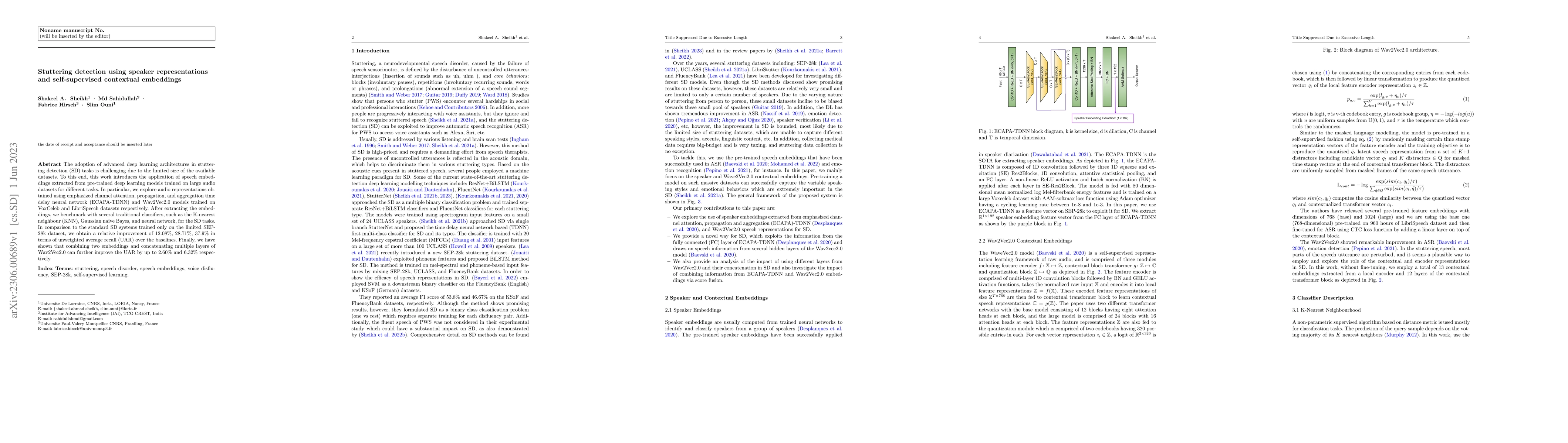 Thumbnail for Stuttering Detection Using Speaker Representations and Self-supervised
  Contextual Embeddings