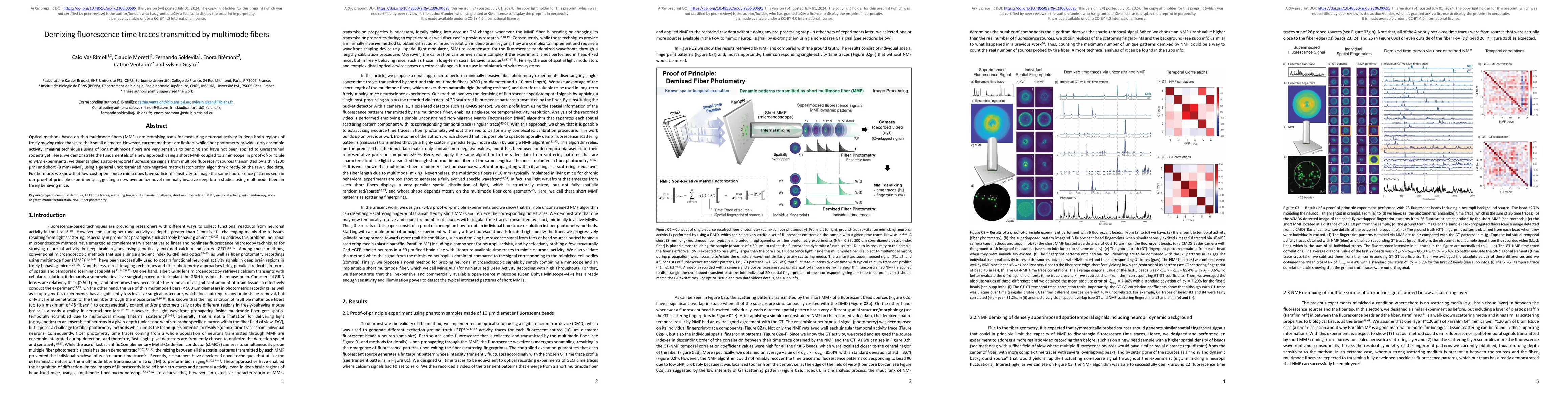 Thumbnail for Demixing fluorescence time traces transmitted by multimode fibers