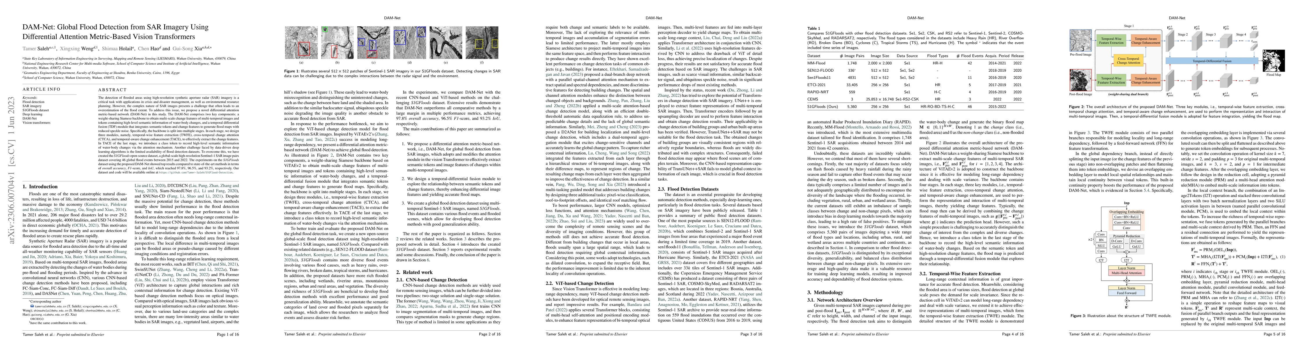 Thumbnail for DAM-Net: Global Flood Detection from SAR Imagery Using Differential
  Attention Metric-Based Vision Transformers
