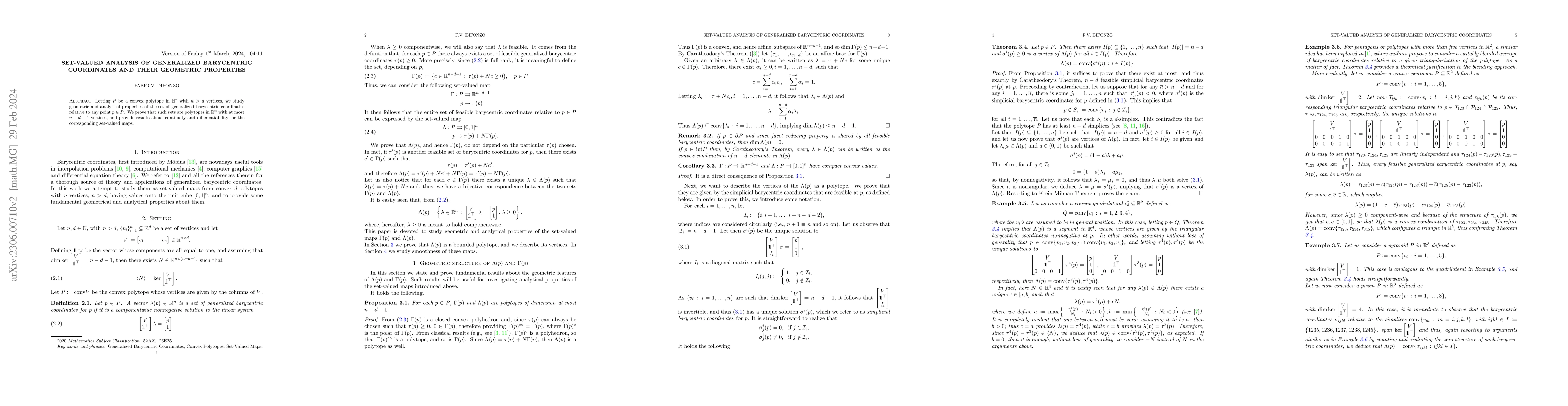 Thumbnail for Set-Valued Analysis of Generalized Barycentric Coordinates and Their
  Geometric Properties