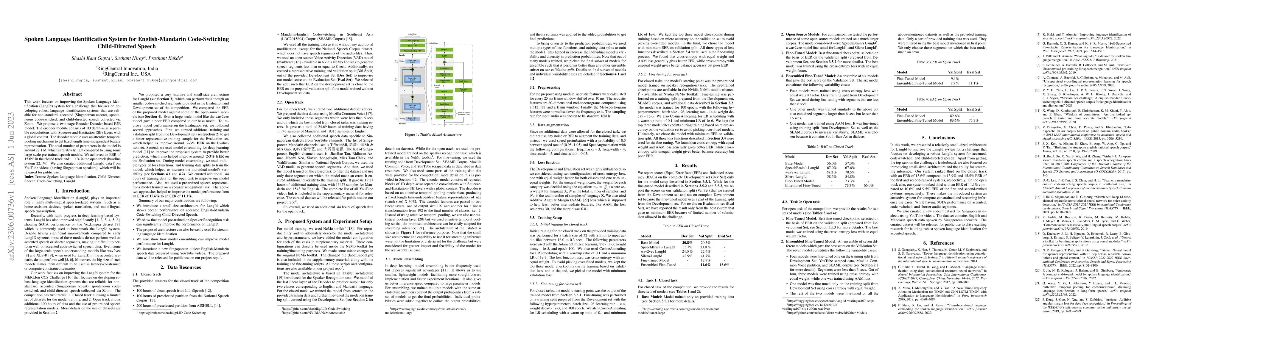 Thumbnail for Spoken Language Identification System for English-Mandarin
  Code-Switching Child-Directed Speech