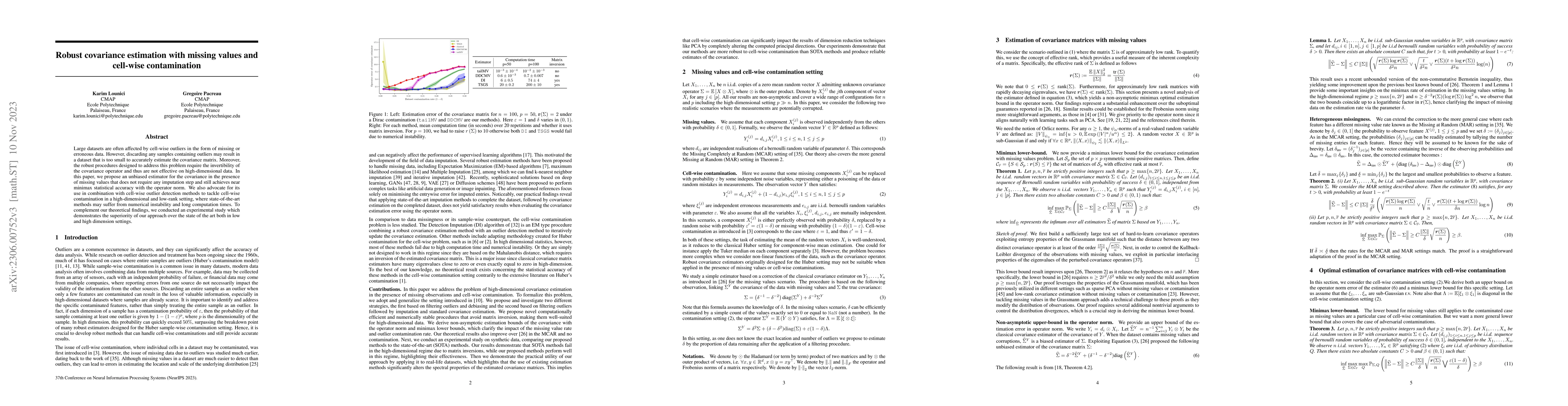 Thumbnail for Robust covariance estimation with missing values and cell-wise
  contamination