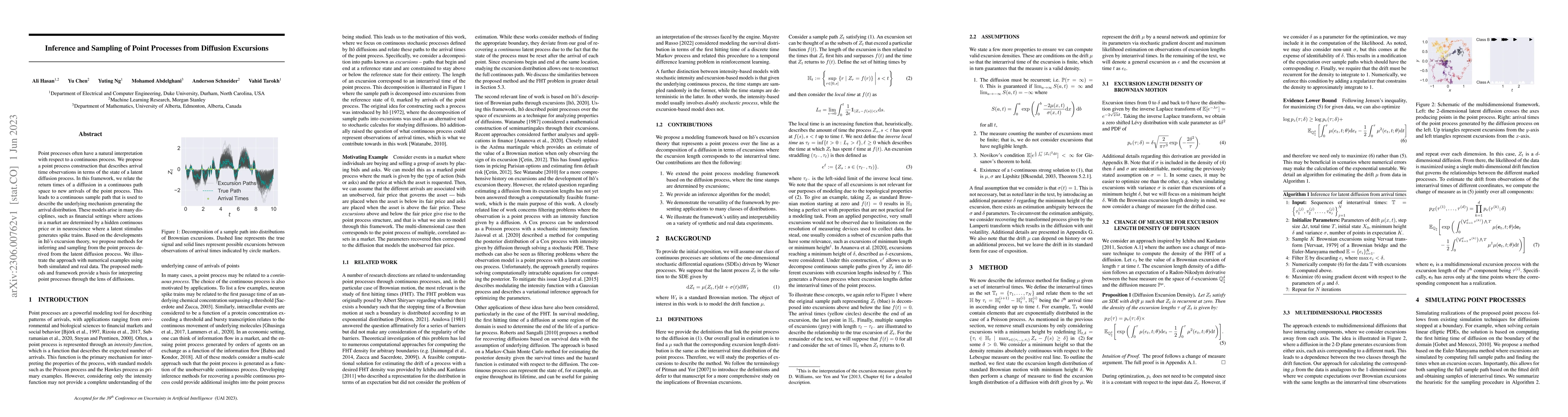 Thumbnail for Inference and Sampling of Point Processes from Diffusion Excursions