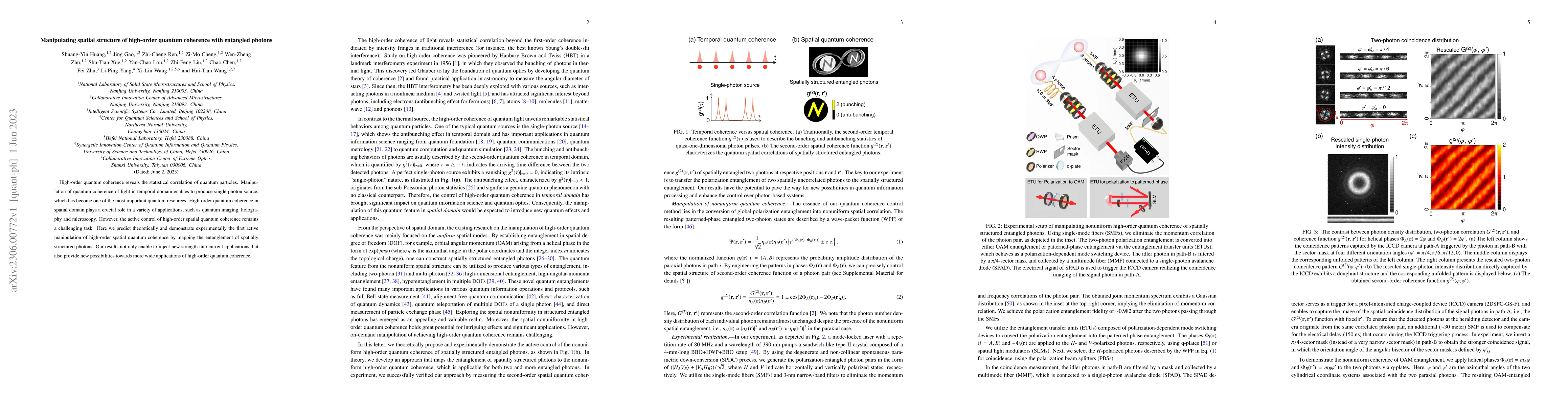 Thumbnail for Manipulating spatial structure of high-order quantum coherence with
  entangled photons