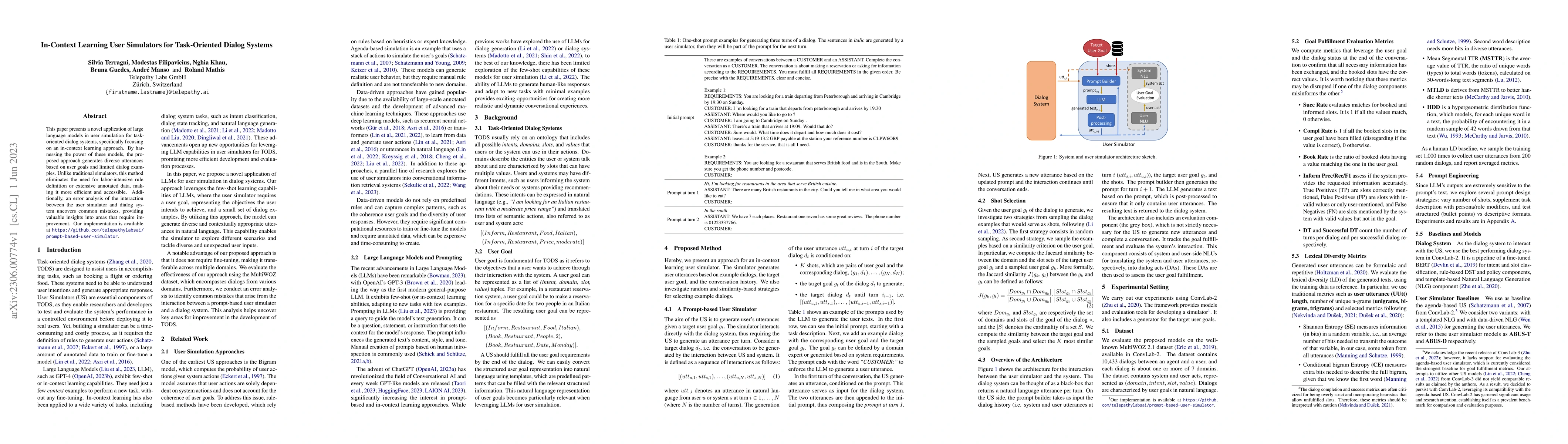 Thumbnail for In-Context Learning User Simulators for Task-Oriented Dialog Systems