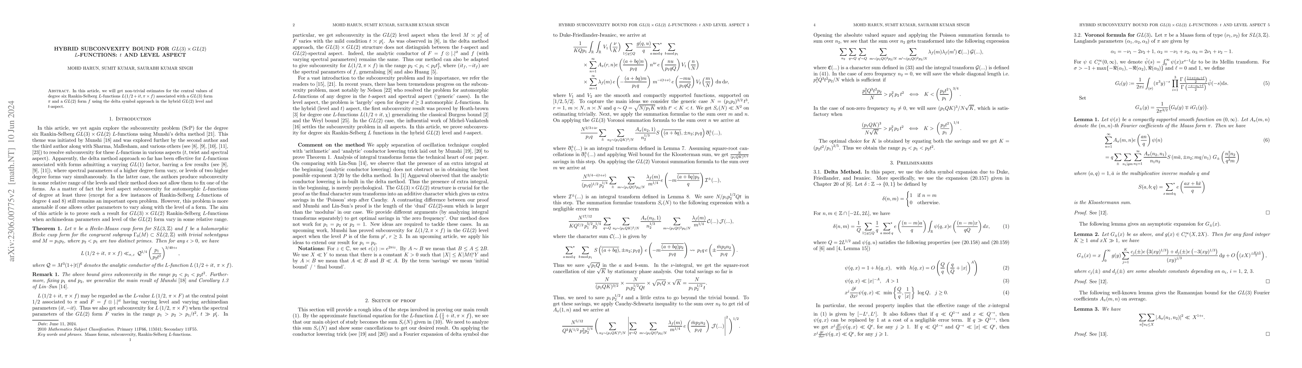 Thumbnail for Hybrid subconvexity bound for $GL(3)\times GL(2)$ $L$-functions: t and
  level aspect