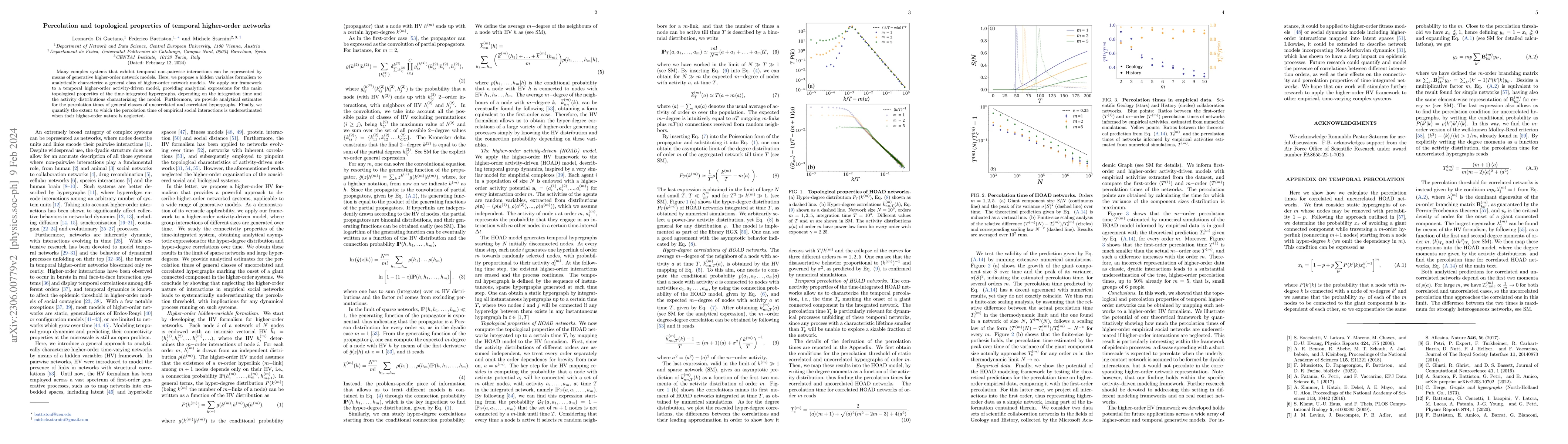Thumbnail for Percolation and Topological Properties of Temporal Higher-order Networks