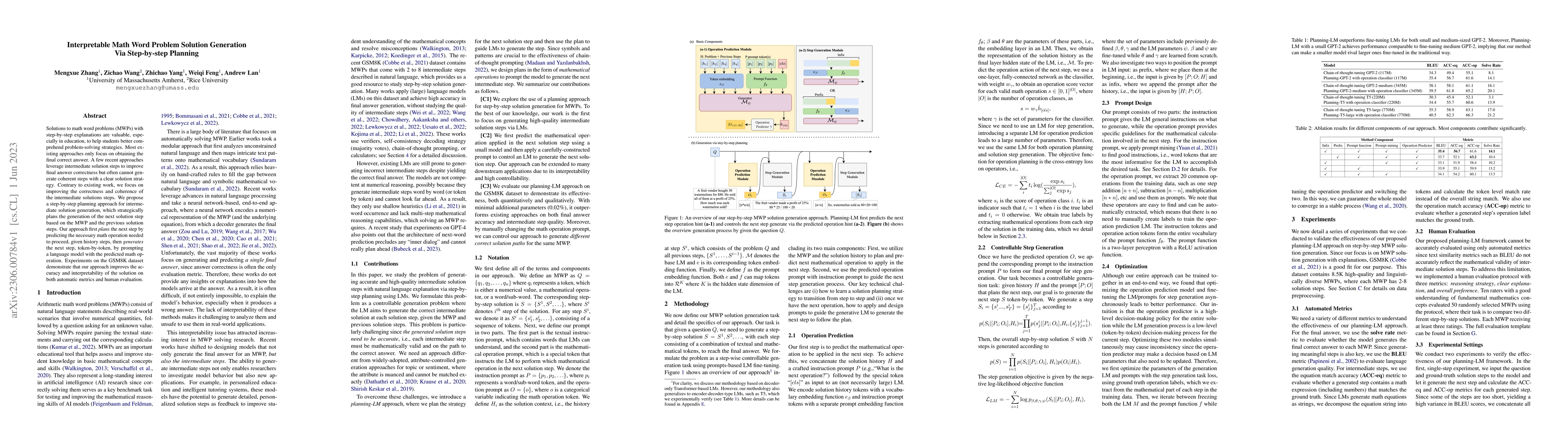 Thumbnail for Interpretable Math Word Problem Solution Generation Via Step-by-step
  Planning