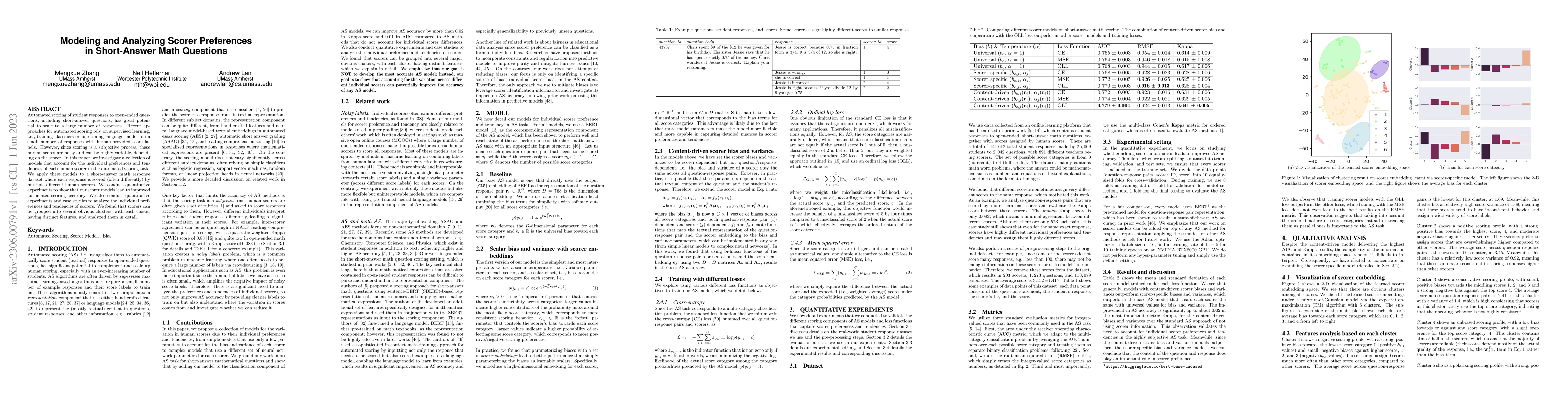 Thumbnail for Modeling and Analyzing Scorer Preferences in Short-Answer Math Questions
