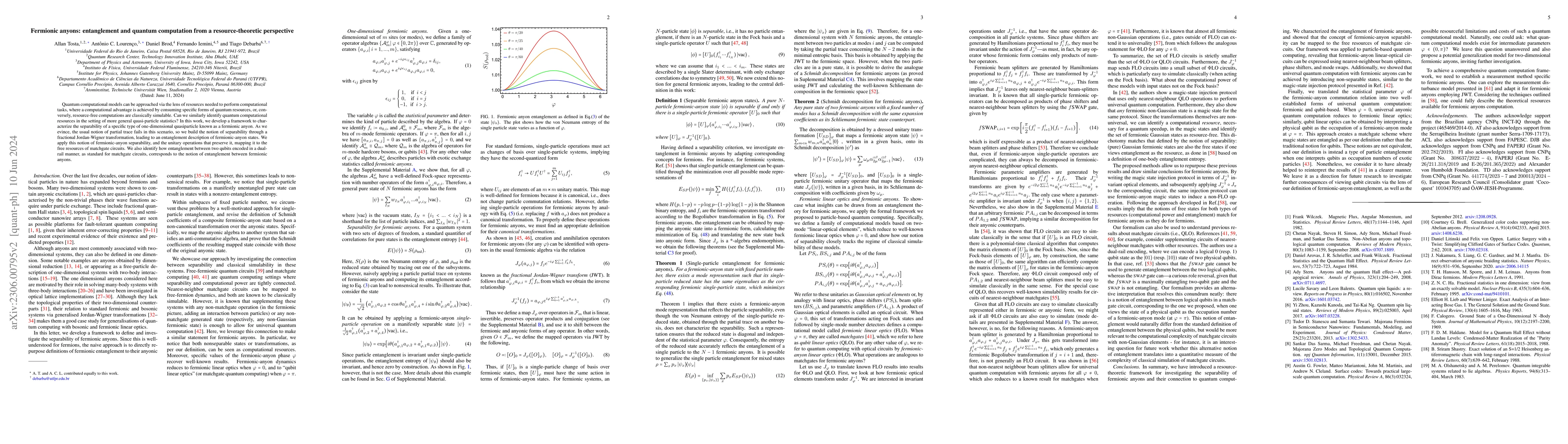 Thumbnail for Fermionic anyons: entanglement and quantum computation from a
  resource-theoretic perspective