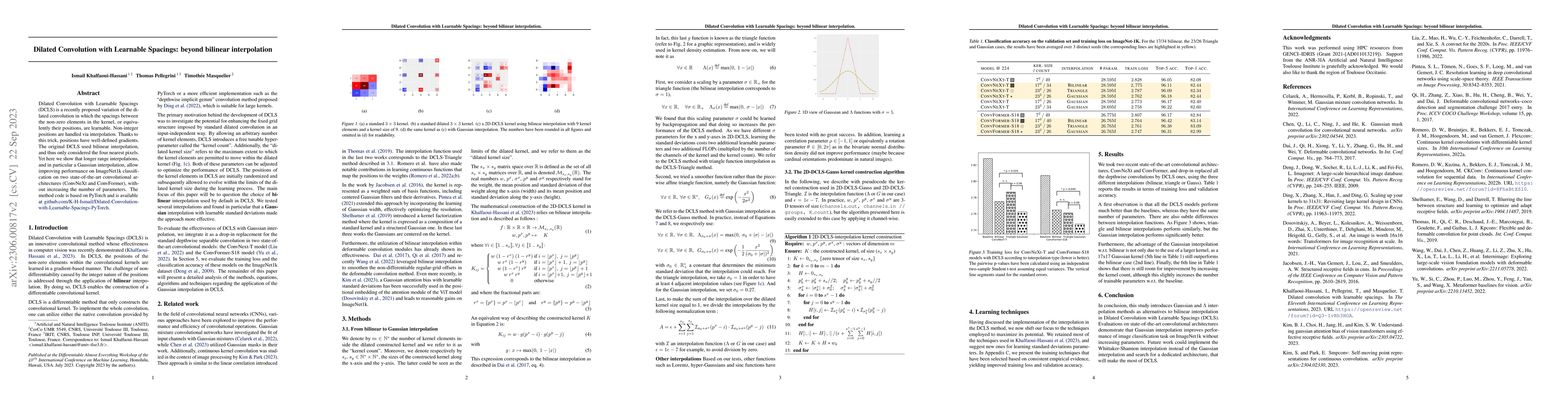 Thumbnail for Dilated Convolution with Learnable Spacings: beyond bilinear
  interpolation