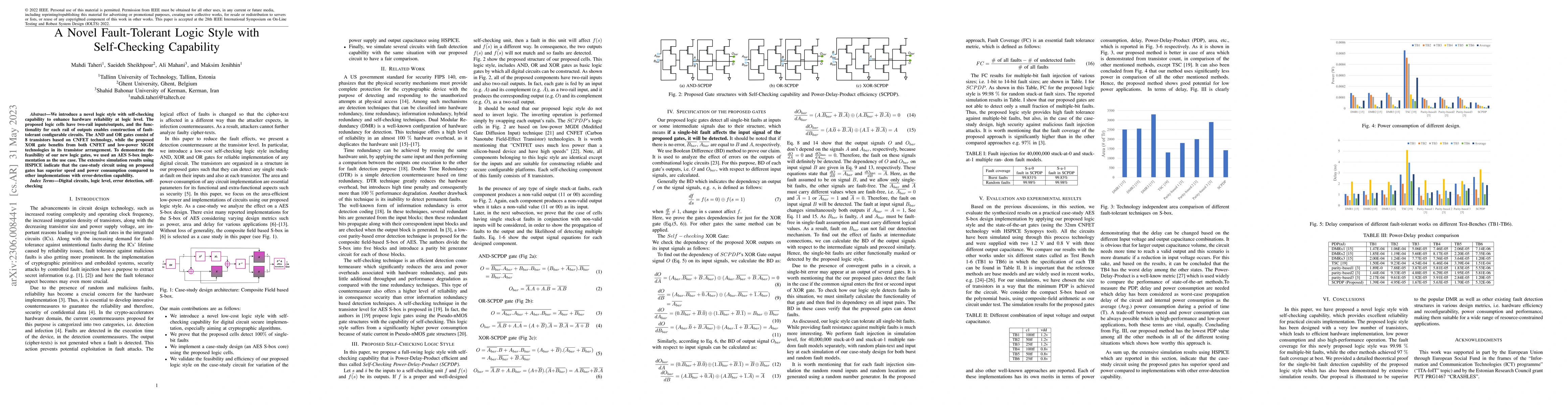 Thumbnail for A Novel Fault-Tolerant Logic Style with Self-Checking Capability