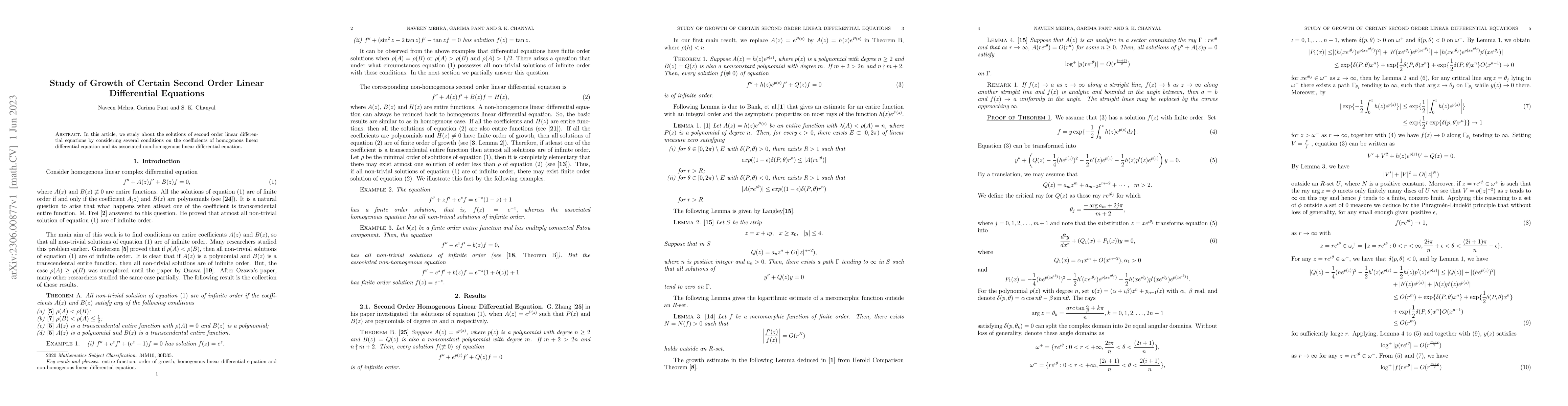 Thumbnail for Study of Growth of Certain Second Order Linear Differential Equations