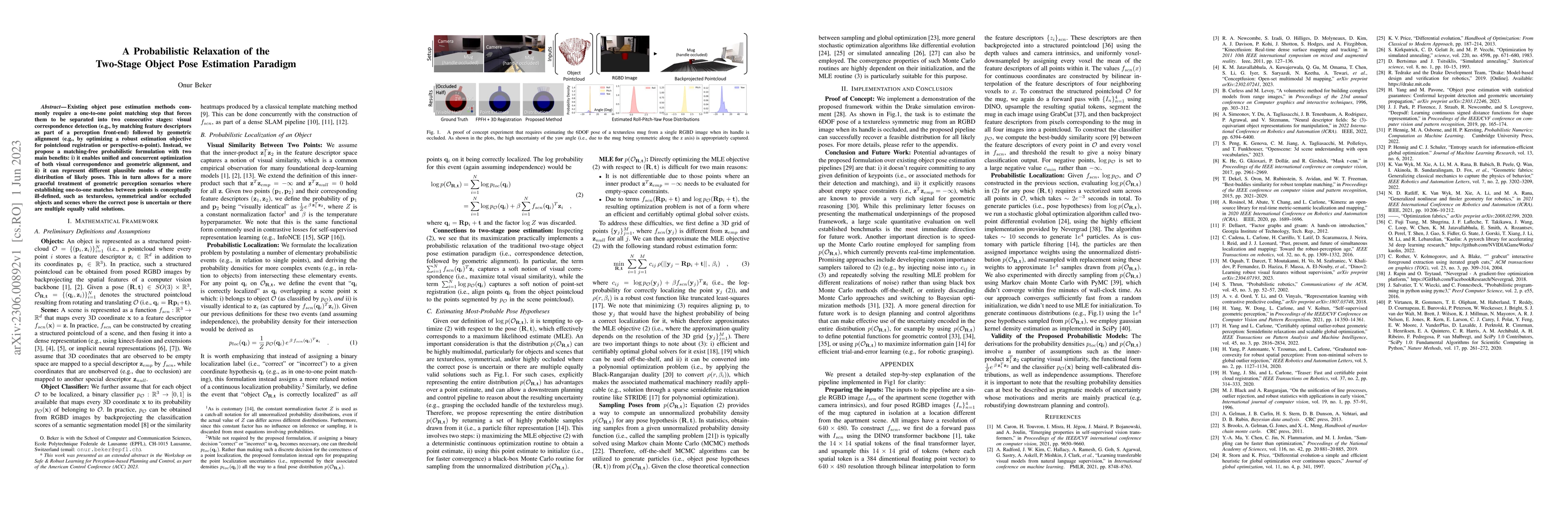 Thumbnail for A Probabilistic Relaxation of the Two-Stage Object Pose Estimation
  Paradigm