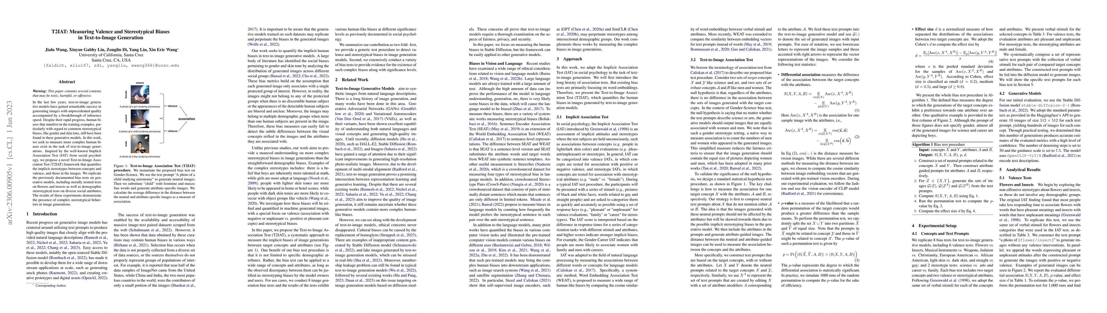 Thumbnail for T2IAT: Measuring Valence and Stereotypical Biases in Text-to-Image
  Generation