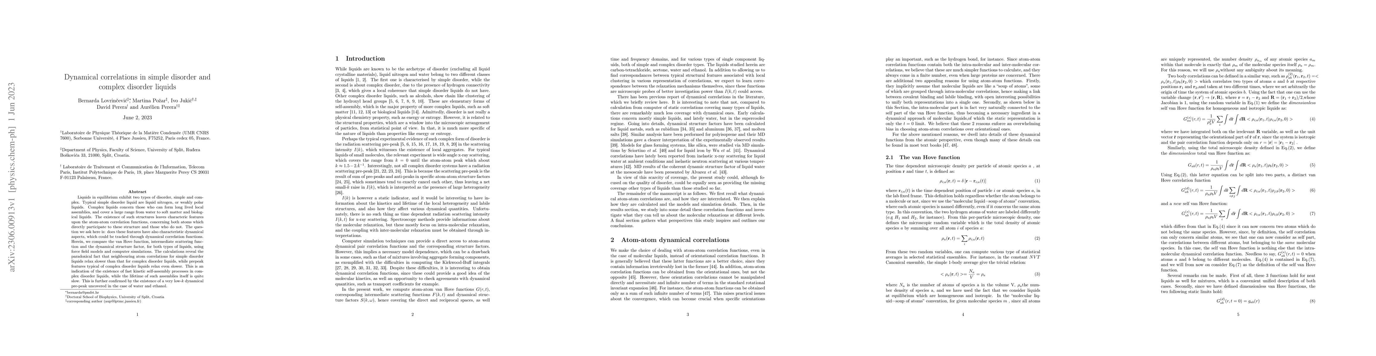 Thumbnail for Dynamical correlations in simple disorder and complex disorder liquid