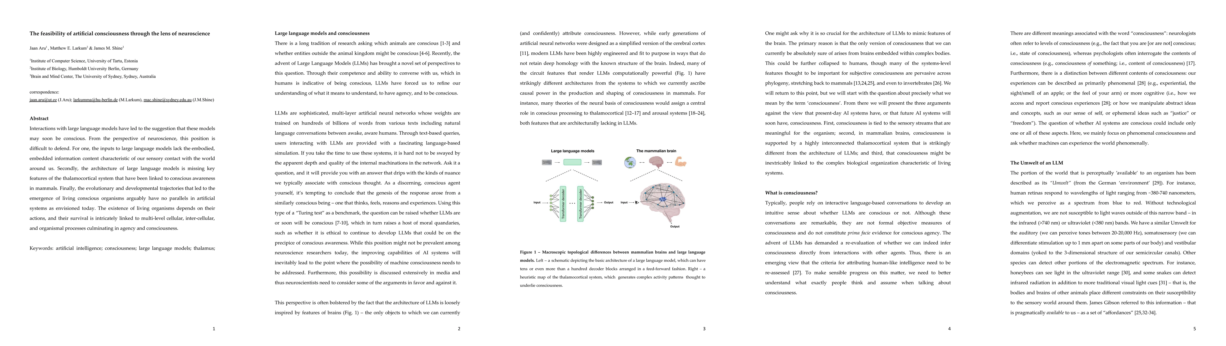 Thumbnail for The feasibility of artificial consciousness through the lens of
  neuroscience