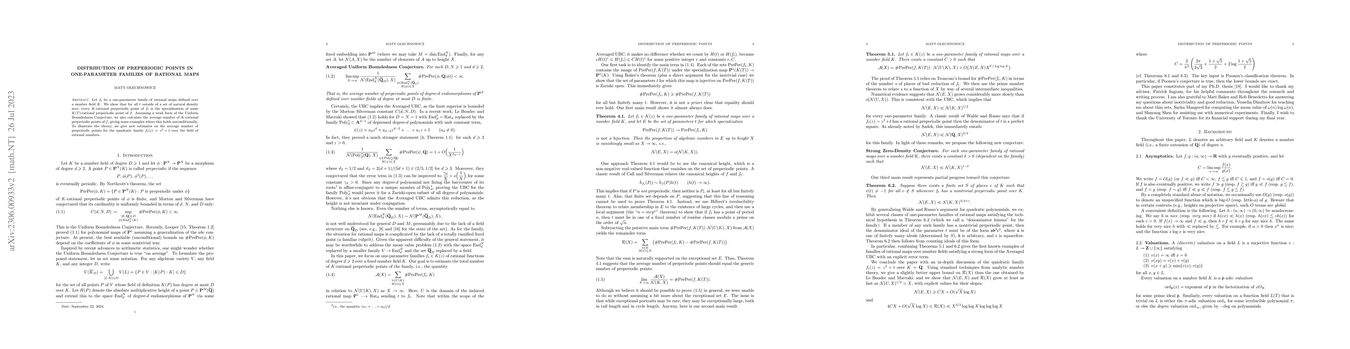 Thumbnail for Distribution of preperiodic points in one-parameter families of rational
  maps
