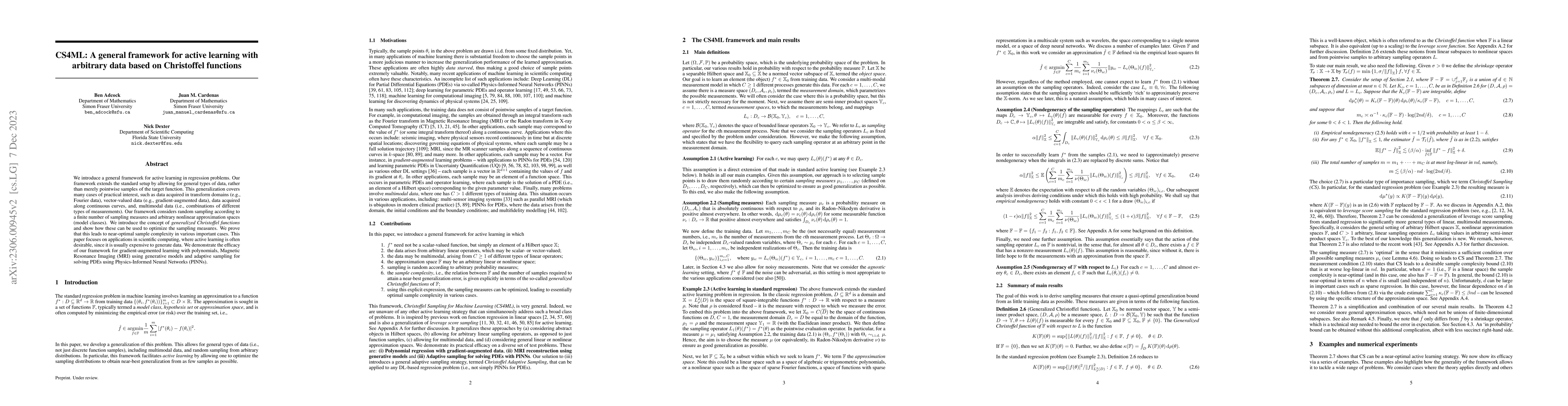 Thumbnail for CS4ML: A general framework for active learning with arbitrary data based
  on Christoffel functions