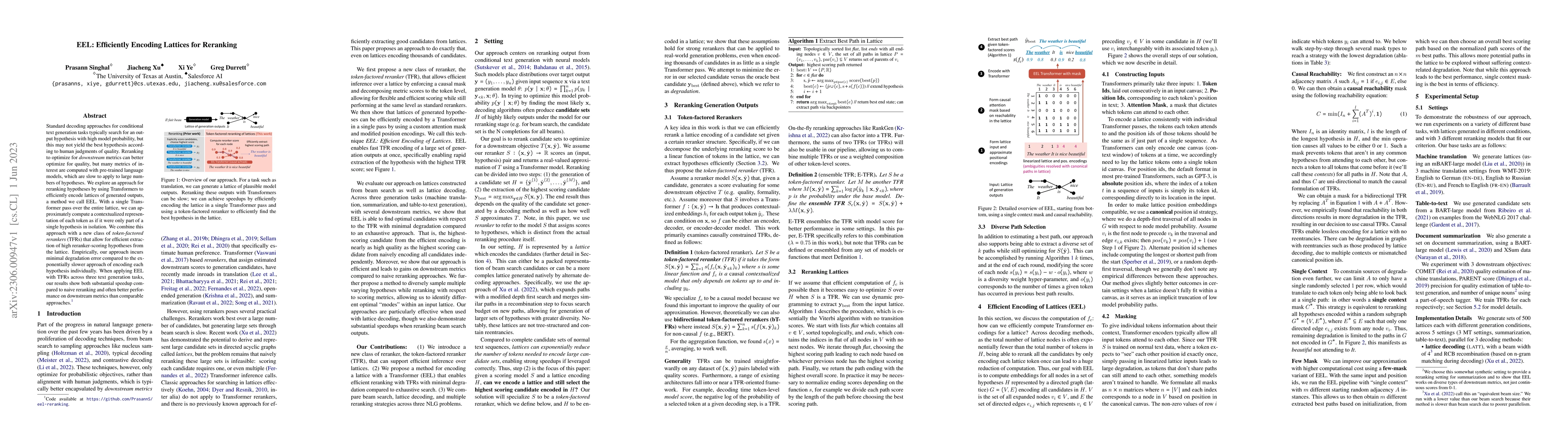 Thumbnail for EEL: Efficiently Encoding Lattices for Reranking