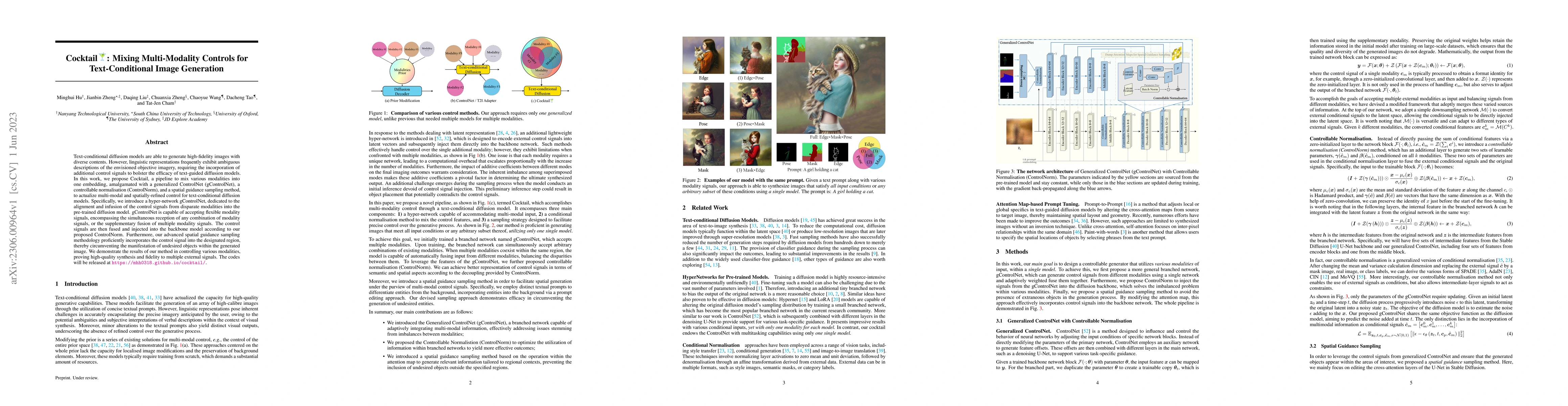 Thumbnail for Cocktail: Mixing Multi-Modality Controls for Text-Conditional Image
  Generation