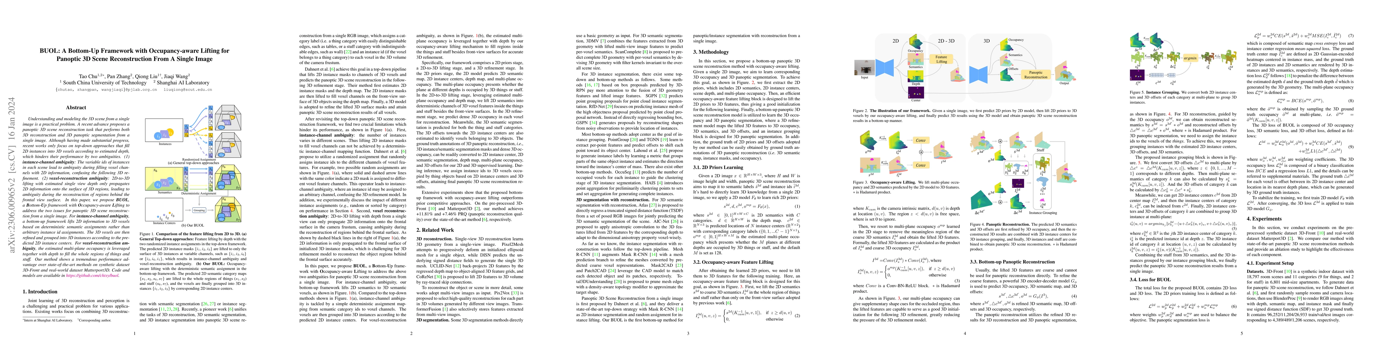 Thumbnail for BUOL: A Bottom-Up Framework with Occupancy-aware Lifting for Panoptic 3D
  Scene Reconstruction From A Single Image