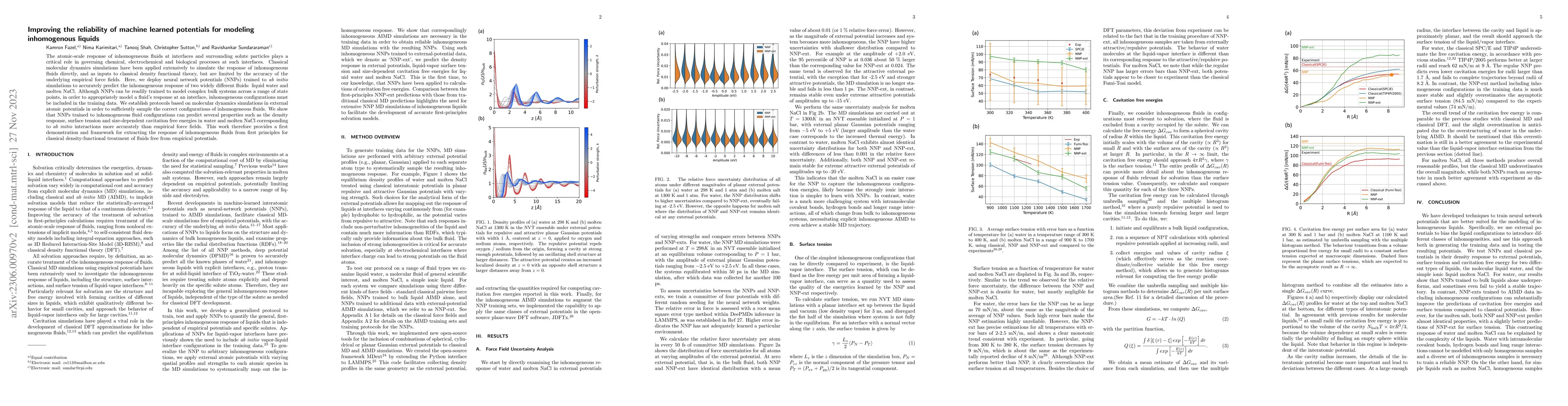 Thumbnail for Improving the reliability of machine learned potentials for modeling
  inhomogenous liquids
