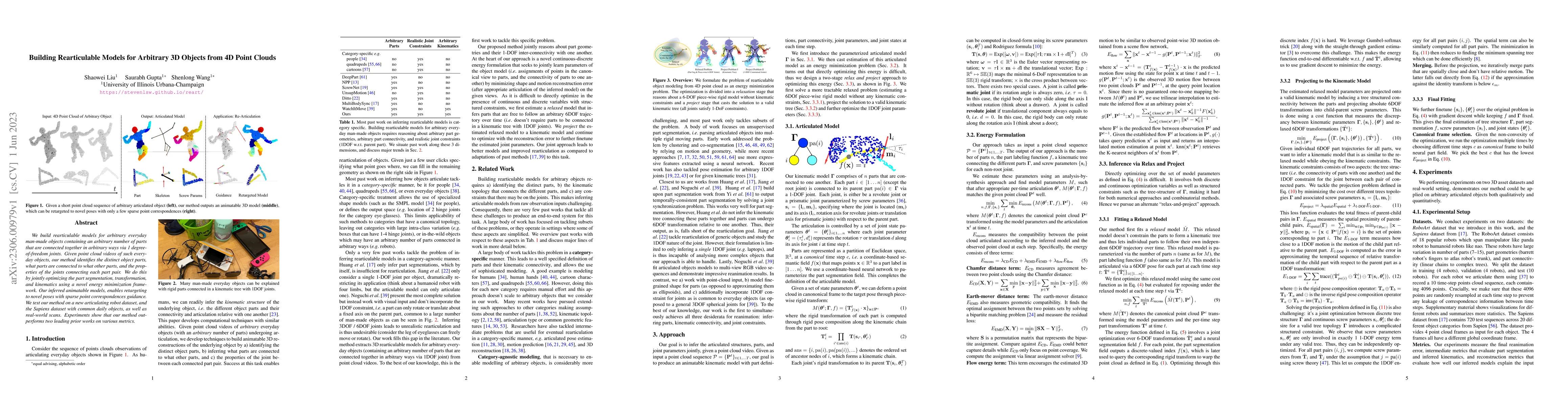 Thumbnail for Building Rearticulable Models for Arbitrary 3D Objects from 4D Point
  Clouds