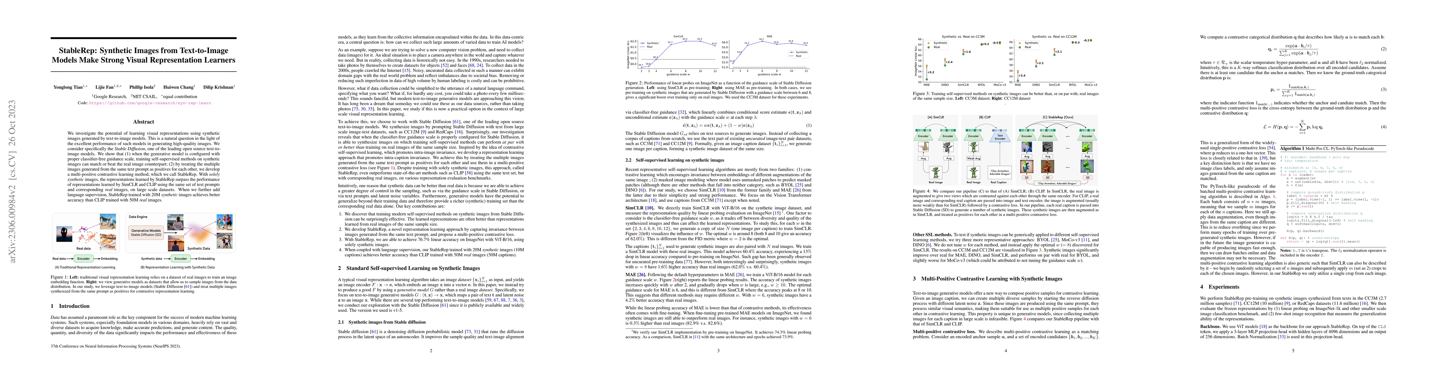 Thumbnail for StableRep: Synthetic Images from Text-to-Image Models Make Strong Visual
  Representation Learners