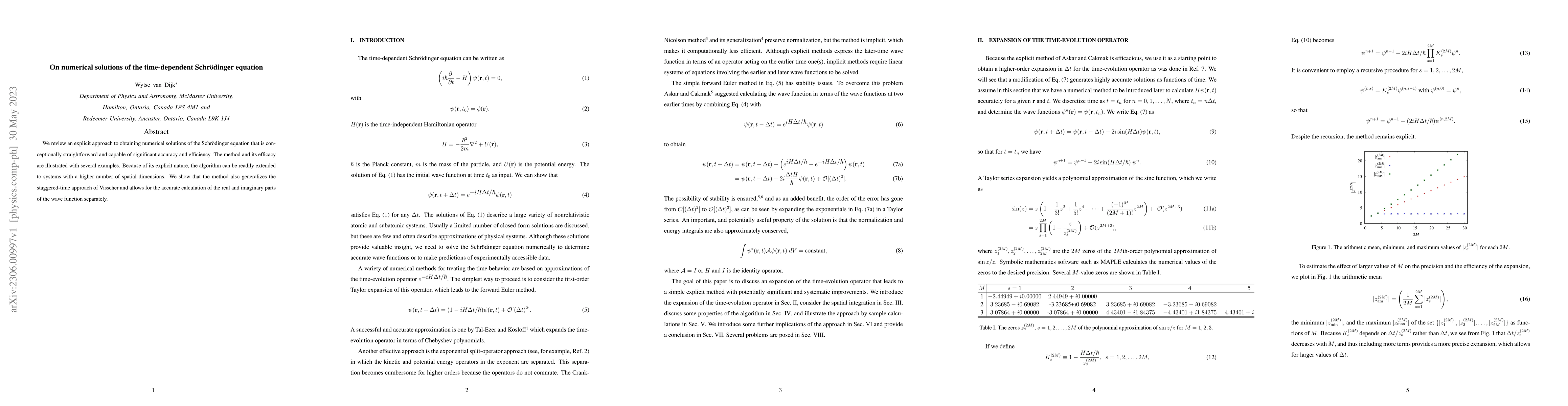 Thumbnail for On numerical solutions of the time-dependent Schr\"odinger equation