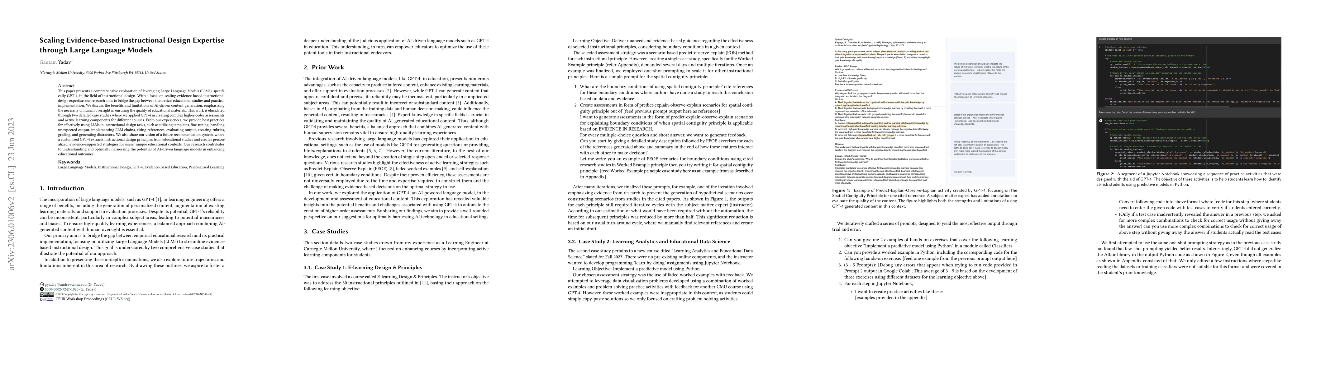 Thumbnail for Scaling Evidence-based Instructional Design Expertise through Large
  Language Models