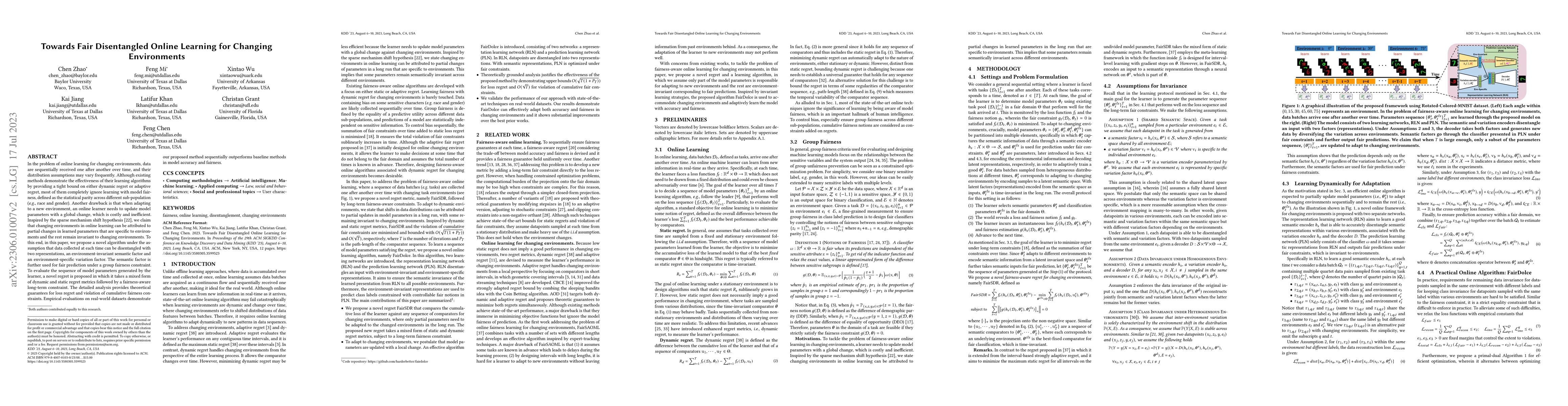 Thumbnail for Towards Fair Disentangled Online Learning for Changing Environments