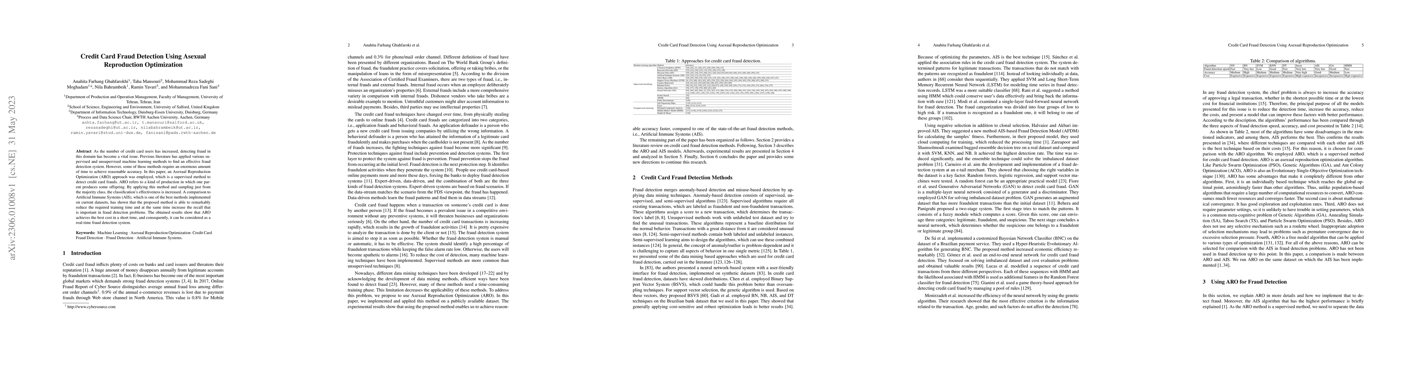 Thumbnail for Credit Card Fraud Detection Using Asexual Reproduction Optimization