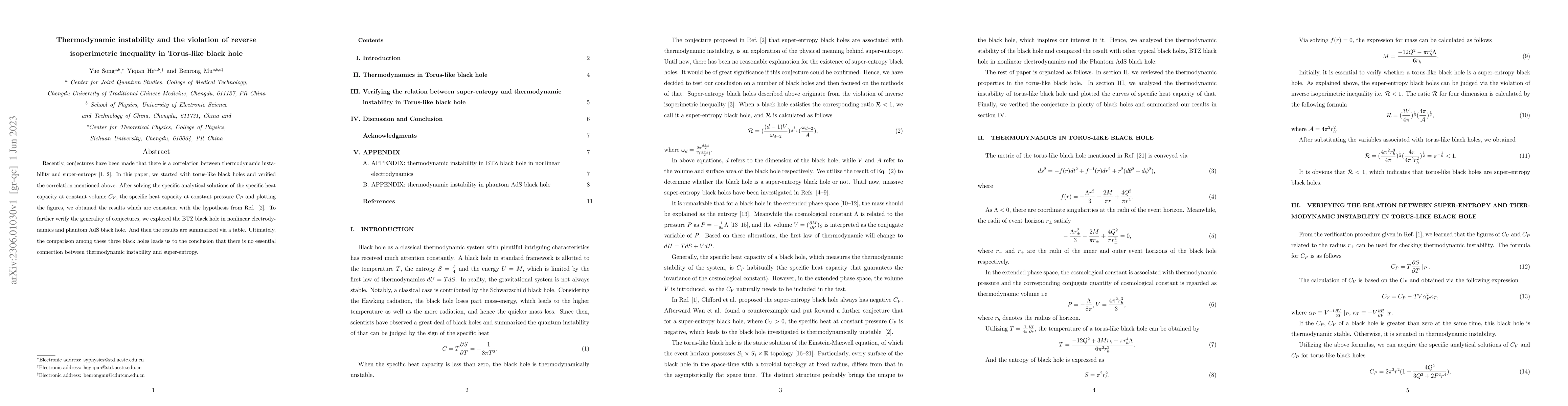 Thumbnail for Thermodynamic instability and the violation of reverse isoperimetric
  inequality in Torus-like black hole