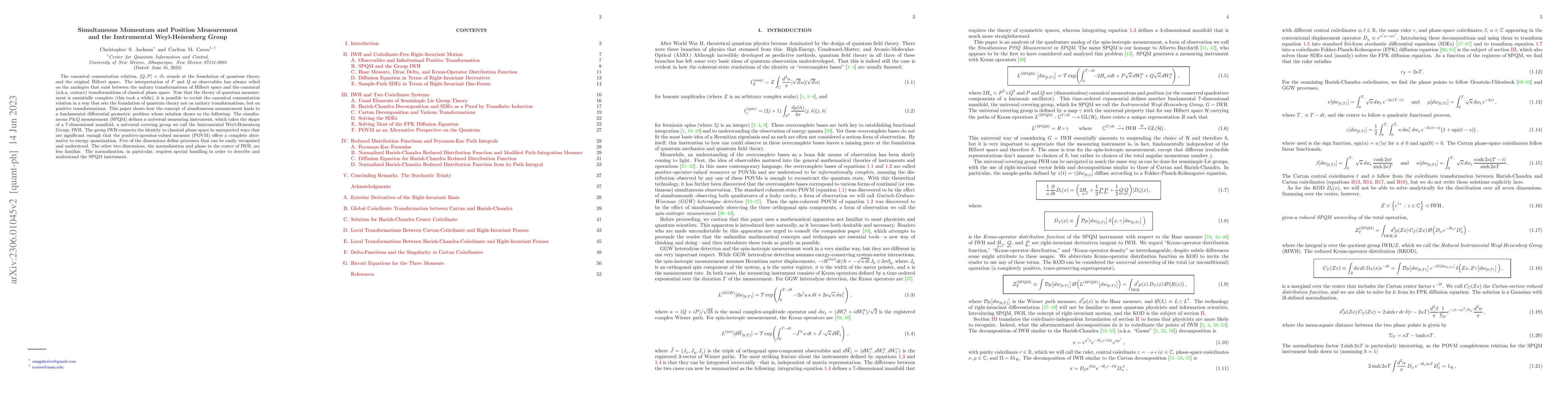 Thumbnail for Simultaneous Momentum and Position Measurement and the Instrumental
  Weyl-Heisenberg Group
