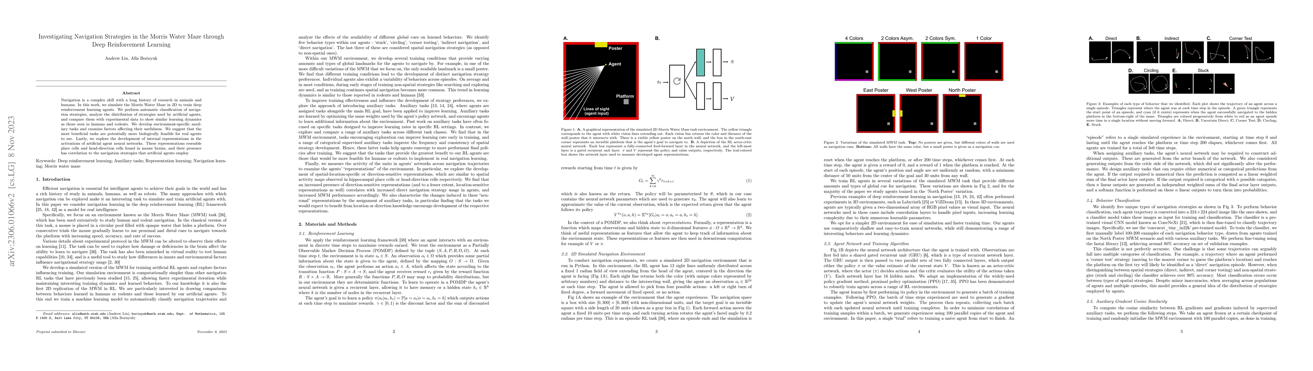 Thumbnail for Investigating Navigation Strategies in the Morris Water Maze through
  Deep Reinforcement Learning